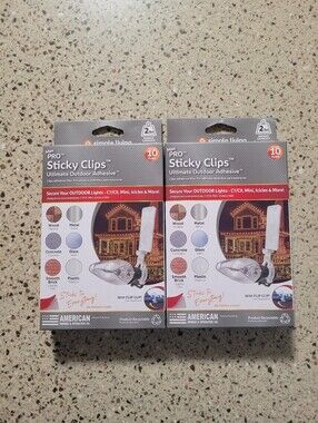 2 Simple Living 10 Ct Max PRO Ultimate Outdoor Adhesive Sticky Clamp Light Clips
